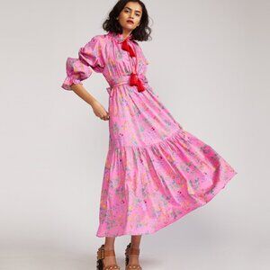 CYNTHIA ROWLEY Sanibel Cotton Maxi Dress In Pink Floral - Make an Offer! Worn 1x
